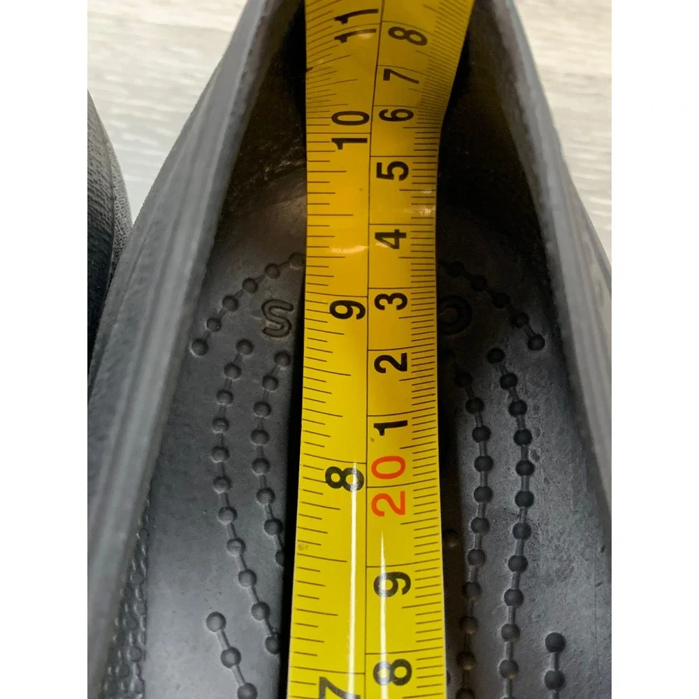 Crocs Gianna Link Women's Black Patent Cap Toe Ballet Flats 8 Comfort Shoes